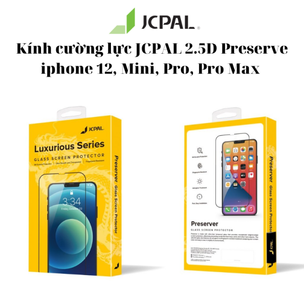 Kính cường lực JCPAL 2.5D Preserve iphone 12 Mini | 12 Pro | 12 Pro Max chống bám vân tay cực tốt, chống ánh sáng xanh
