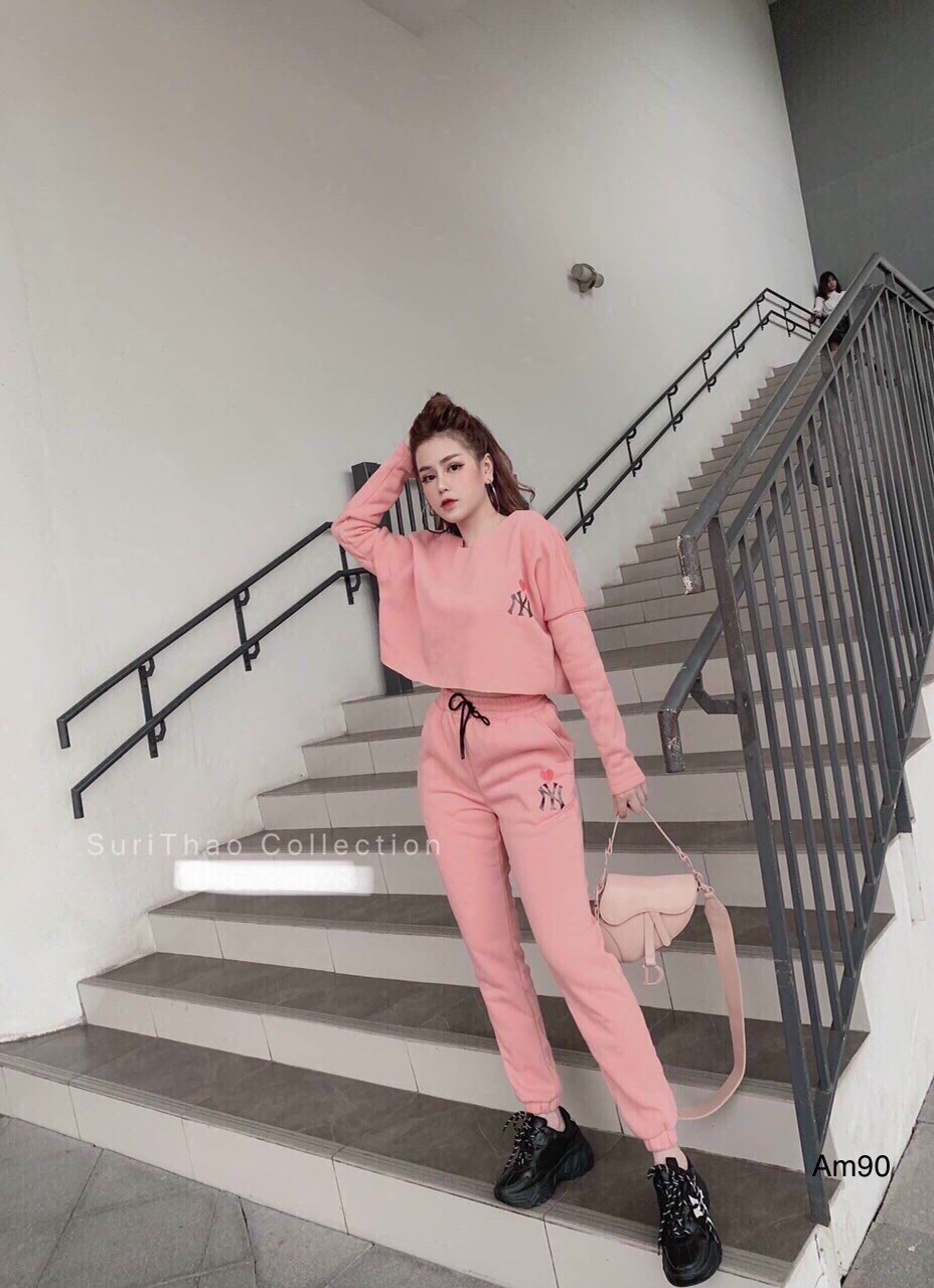 [HCM]Bộ đồ da cá áo thun kèm quần mix đồ thể thao trái tym siêu xinh đi chơi dạo phố đẹp mtb