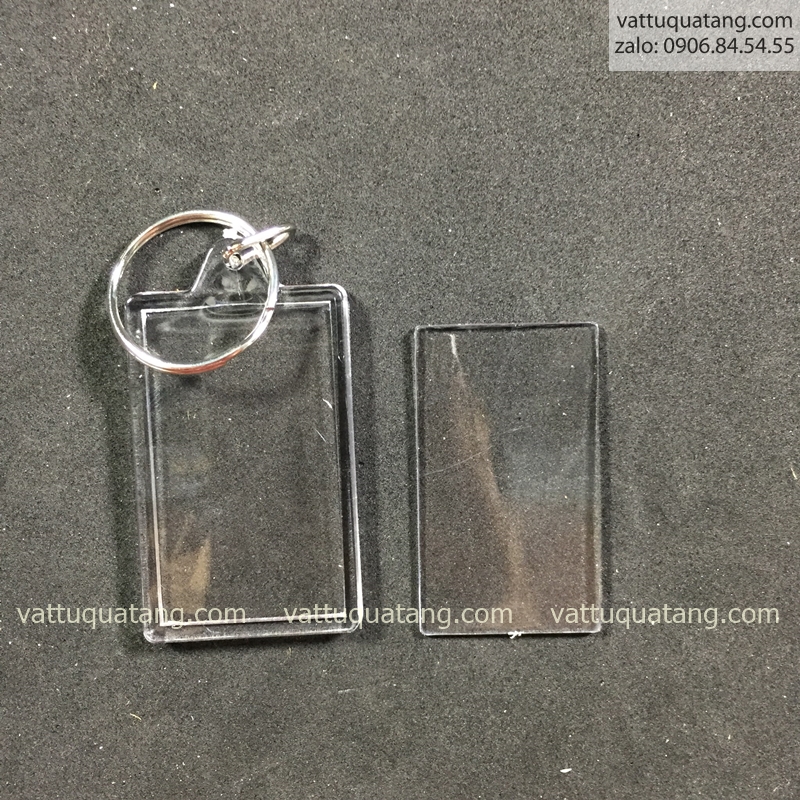 [HCM]Combo 100 cái phôi móc khóa mica chữ nhật