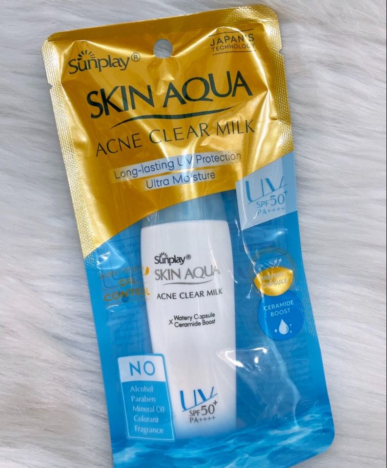 Kem chống nắng ngừa mụn Sunplay Skin Aqua Acne Clear Milk SPF50+ PA++++ 25GR