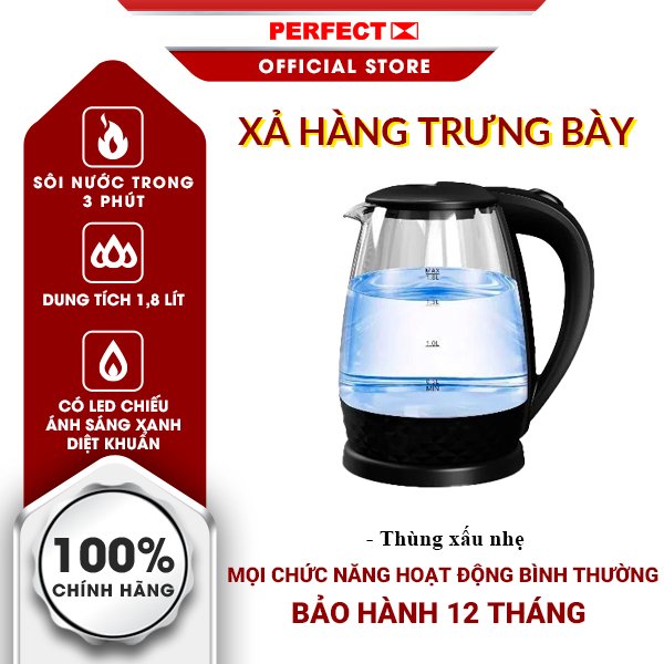 BÌNH ĐUN SIÊU TỐC THỦY TINH PERFECT PF-T18