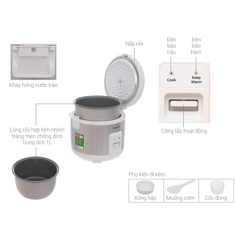 [HCM]Nồi cơm điện Panasonic MVN107 (1 lit)