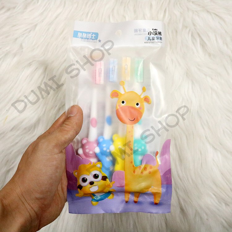 Set 4 Bàn Chải Đánh Răng Hình Gấu Dễ Thương Cho Bé