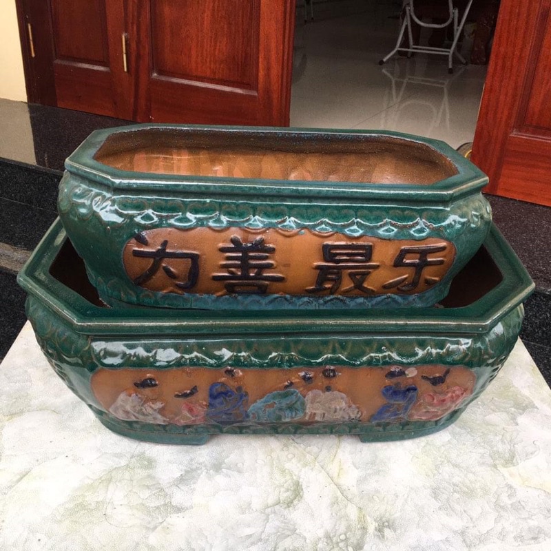 Chậu bon sai chữ nhật - Bộ 2 chậu ( có hỗ trợ vc cho khách => nhắn tin cho shop )