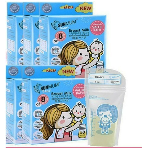 Túi Trữ Sữa Mẹ 250ml SUN ( Hộp 50 Túi )