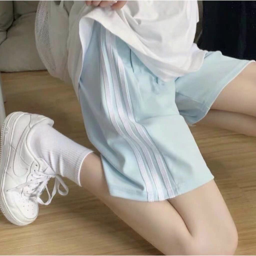 Quần đùi lửng chất da cá xịn, quần short 3 màu siêu hot phối 3 viền sọc thân, thời trang trẻ