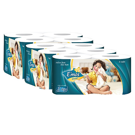 Lốc 10 cuộn giấy vệ sinh Emos