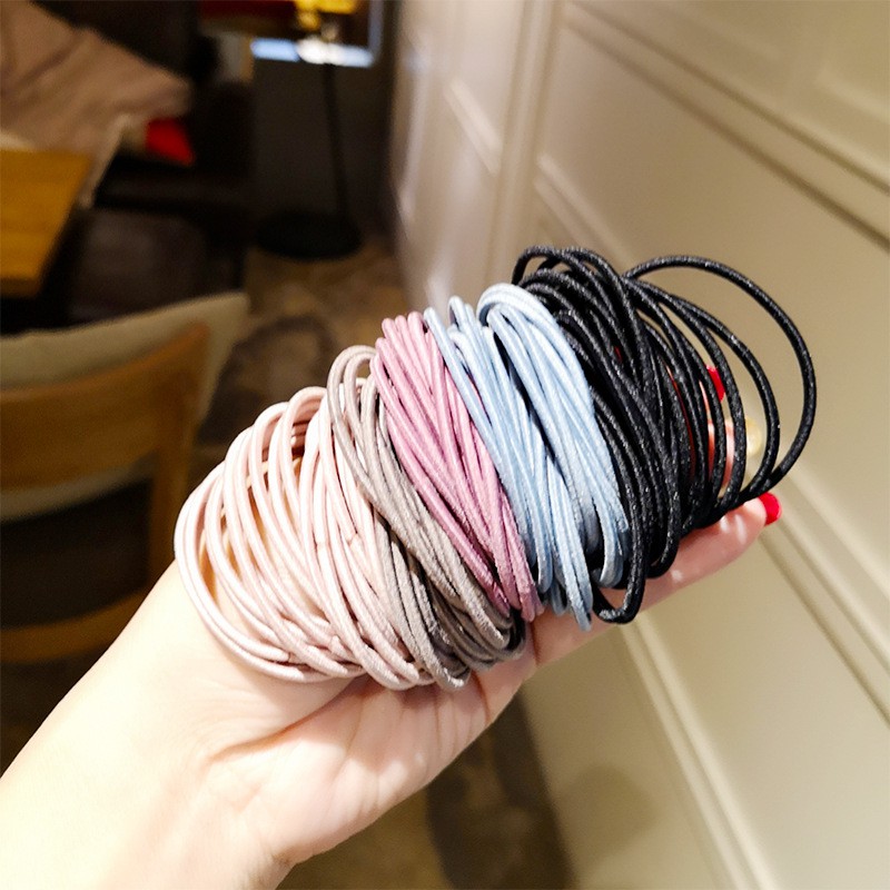 [HCM]Túi Zip 100 Thun Buộc Tóc Cột Tóc Phong Cách Hàn Quốc
