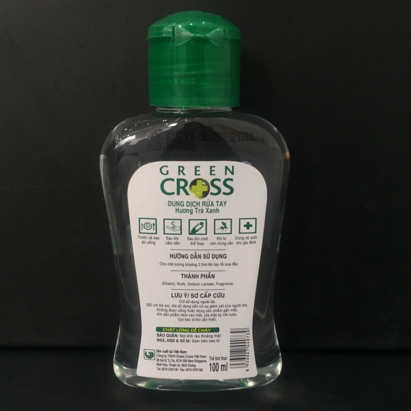 Nước rửa tay khô Green Cross 100ml ( không cần rửa lại với nước) nhập khẩu