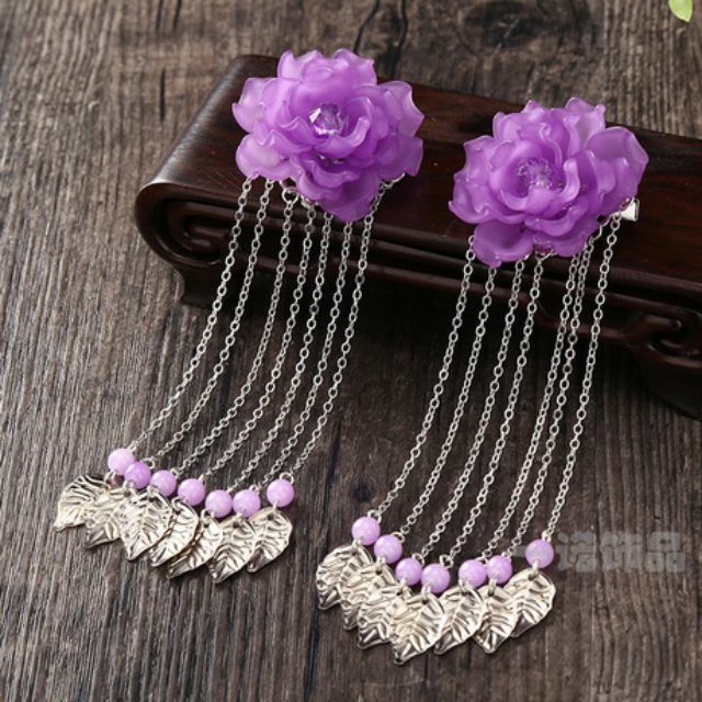 Kẹp tóc cổ trang hình hoa Sơn Trà Mẫu Đơn