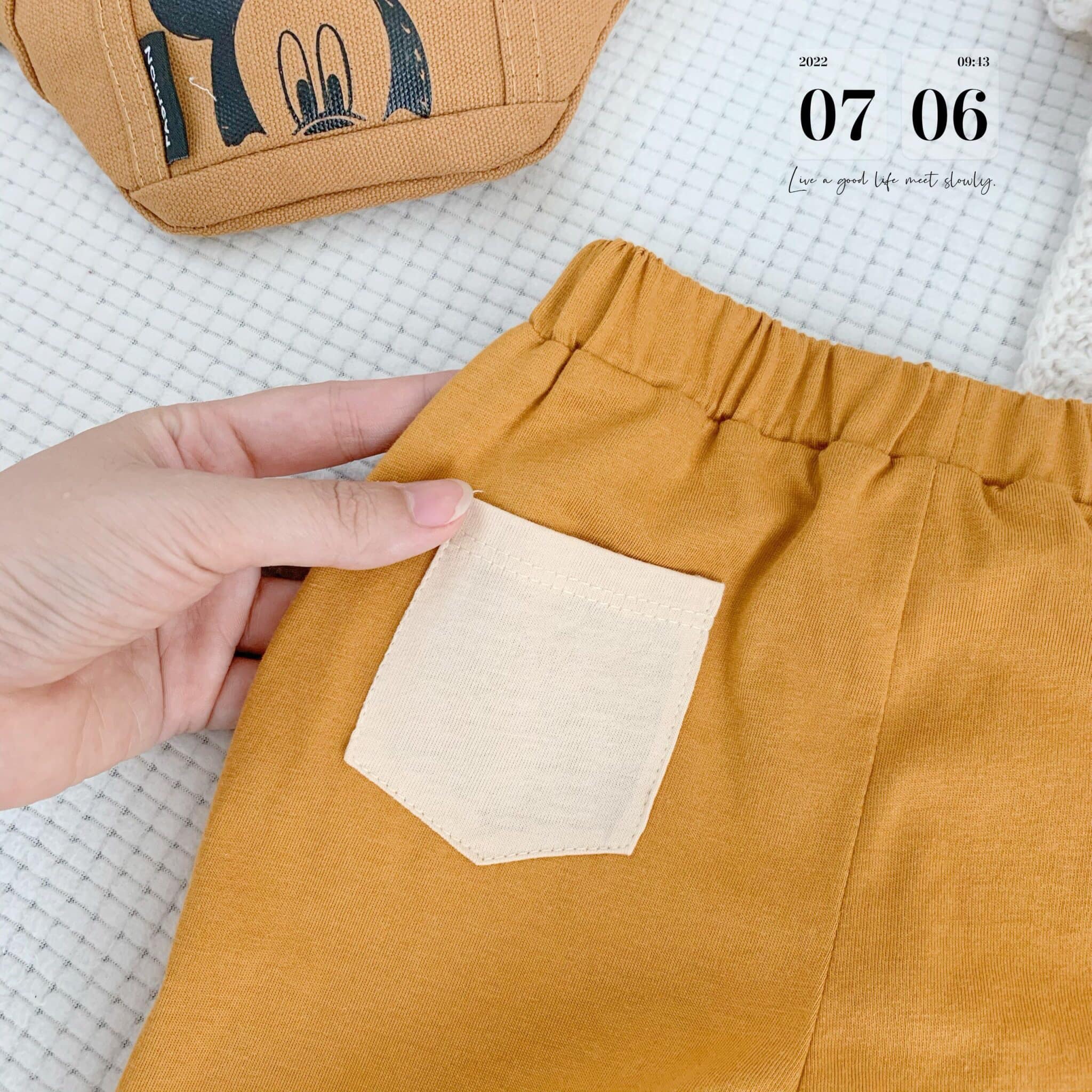 Bộ cotton thu đông Mickey cho bé