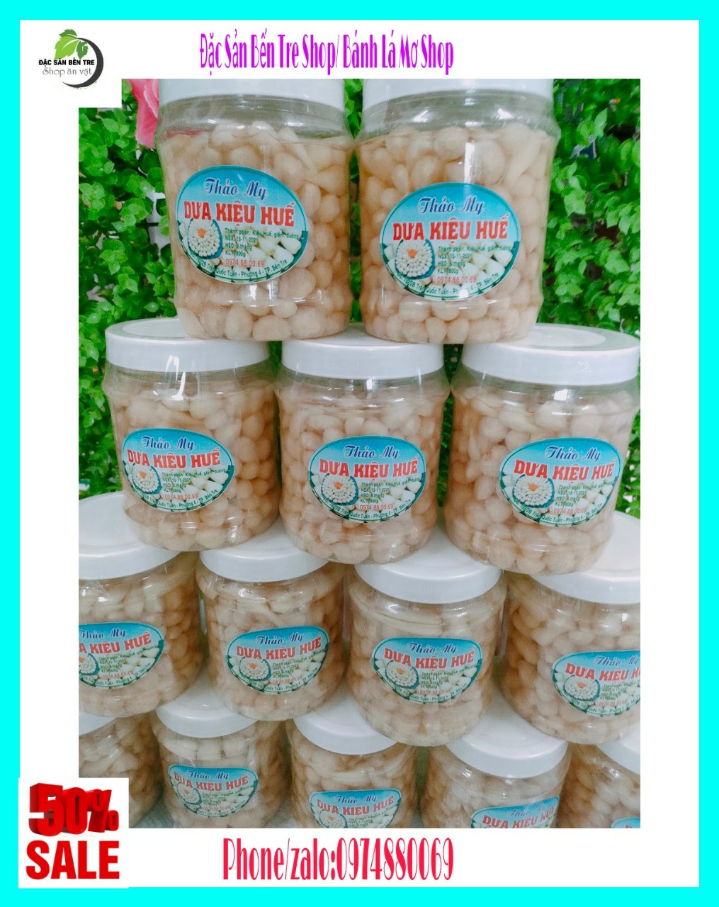 (Freeship) Dưa kiệu Huế chua ngọt hủ 850gr