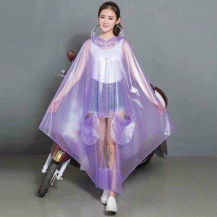 Áo mưa nữ,áo mưa chấm bi một đầu cao cấp