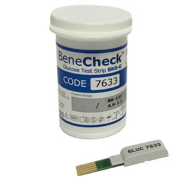 [HCM]Hộp que thử đường huyết (glucose) dành riêng cho máy kiểm tra đa năng BeneCheck 3in1.Hộp 50 que nhập khẩu