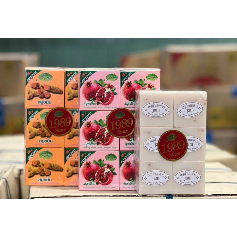 Lốc xà bông sữa gạo jam 12 cục - thái lan 🇹🇭