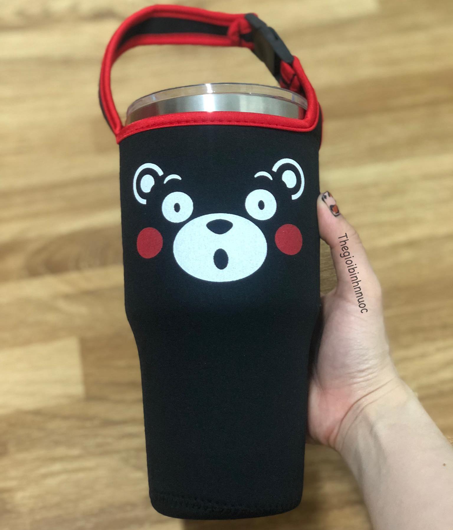 Túi Đựng Ly Yeti 900ML Gấu Kumamon Đen T17