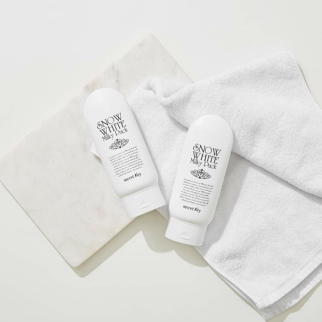 Kem Tắm Trắng Da Mặt Và Toàn Thân Secret Key Snow White Milky Pack 200g