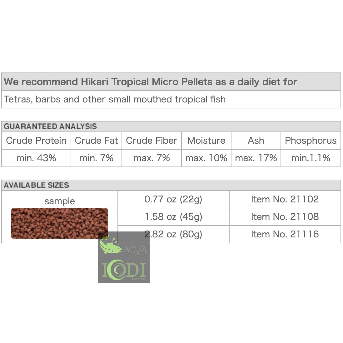 Thức ăn cho cá Hikari Tropical Micro Pellets 45g