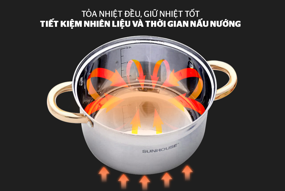Bộ nồi inox 5 đáy SUNHOUSE SH781