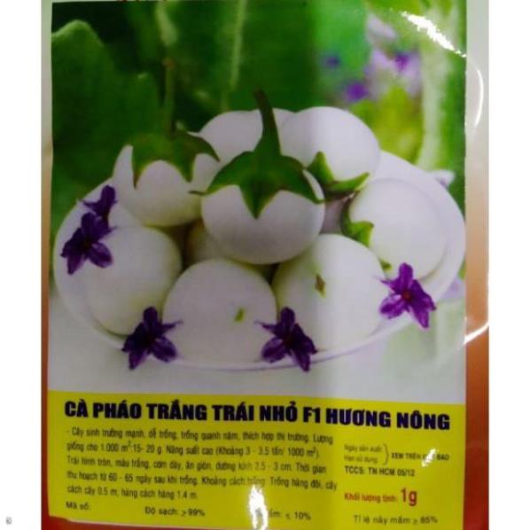 Hạt giống cà pháo trắng - gói 1 gram
