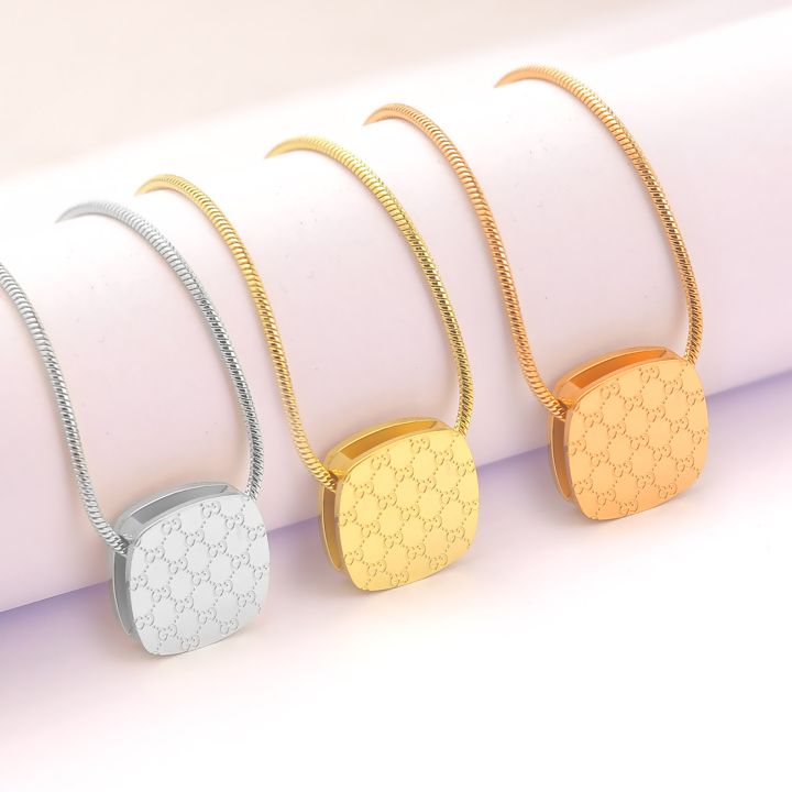 DÂY CHUYỀN TITAN MẶT VUÔNG HỌA TIẾT Xinh Xắn TN175 siêu đẹp, bền màu, chuẩn thời trang