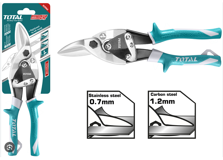 Kéo cắt tôn mũi cong phải 10" Total THT523106