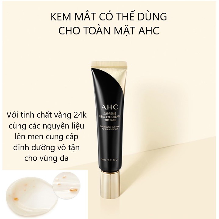 [ CHÍNH HÃNG ] Kem Mắt Ahc Ageless Real Eye Cream For Face 12ml - 30ml