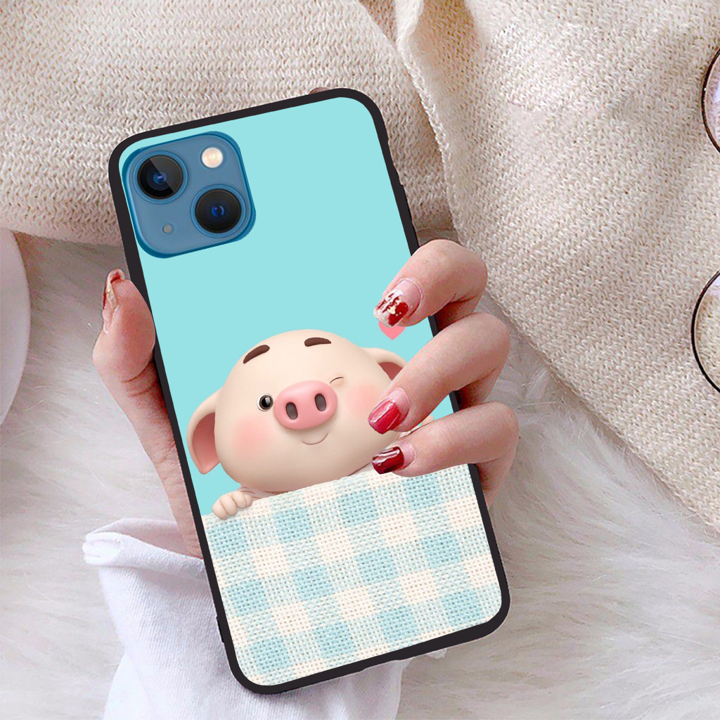 Ốp lưng iPhone 13 viền dẻo TPU BST Pig Cute