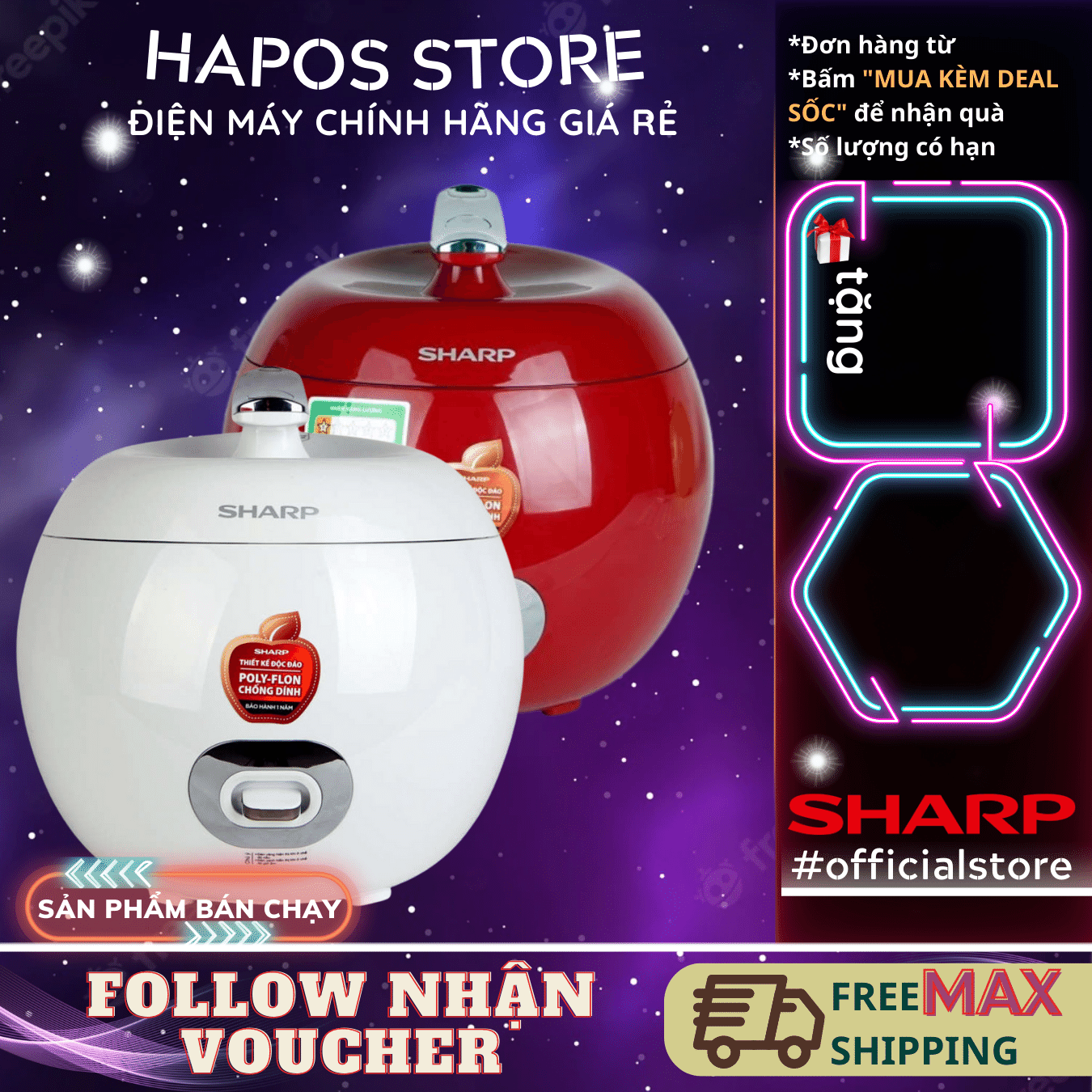 Nồi cơm điện tử Sharp KS-A08V-Sl (0.72 lít)