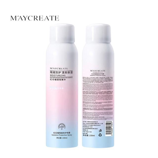 Xịt Chống Nắng Trắng Da Maycreate 150ml bật tông sau sử dụng