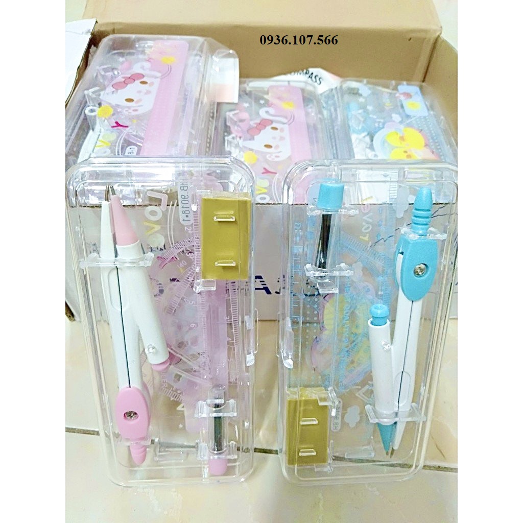 Bộ compa 9018 - thước kẻ - eke