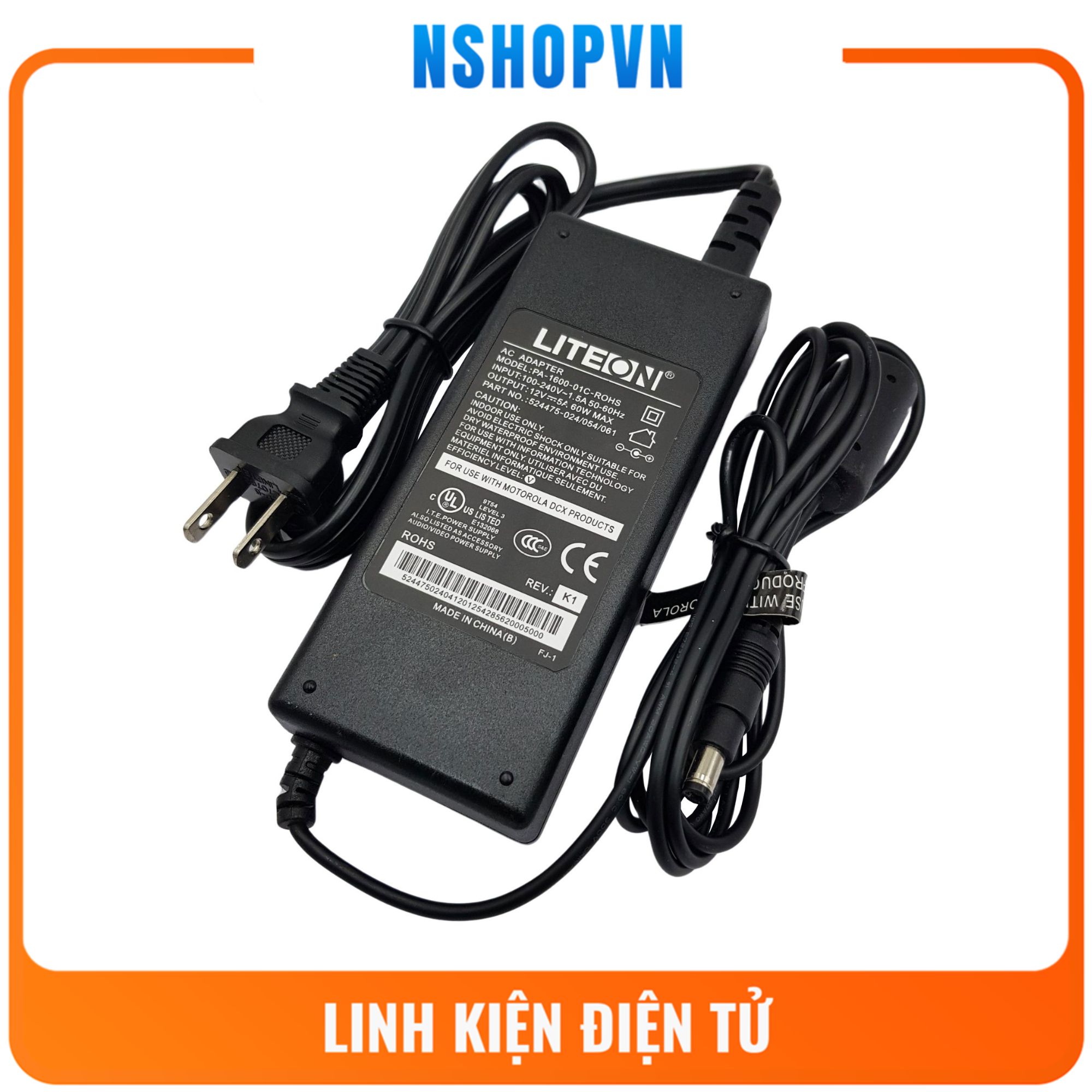 Nguồn adapter liteon 12v 5a