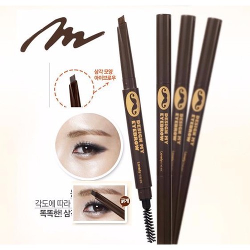 [2 màu] Combo 2 cây Chì Kẻ mày 2 đầu Lovely Design My Eyebrow The Face Shop màu nâu và nâu đen