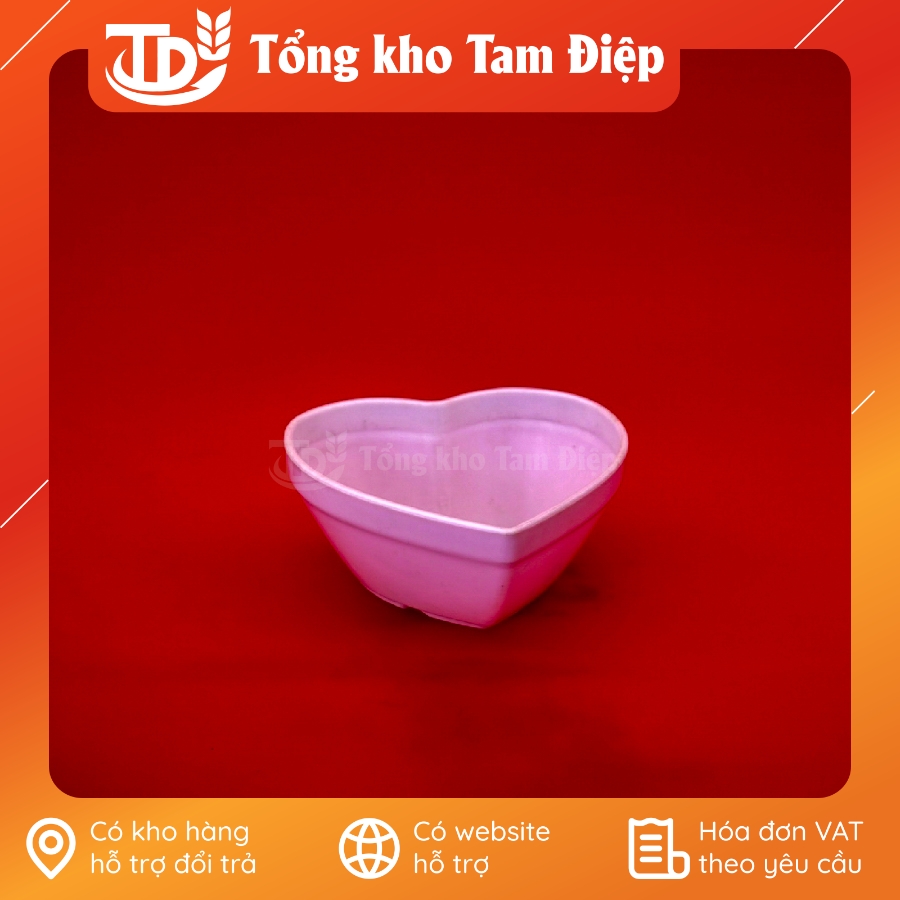 Chậu nhựa hình trái tim mini đủ màu