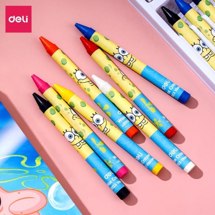 Bút Sáp Màu Nến Bọt Biển Cho Bé Deli - 16/24 Màu Tươi Đậm Ít Vụn An Toàn Với Trẻ Nhỏ Học Sinh Tô Màu Vẽ Tranh Mỹ Thuật - Hình ảnh 8