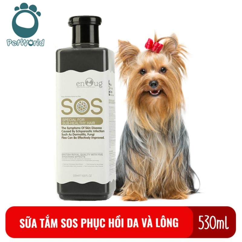 Sữa tắm SOS cho chó mèo giúp Phục hồi da, lông chai 530ml màu đen