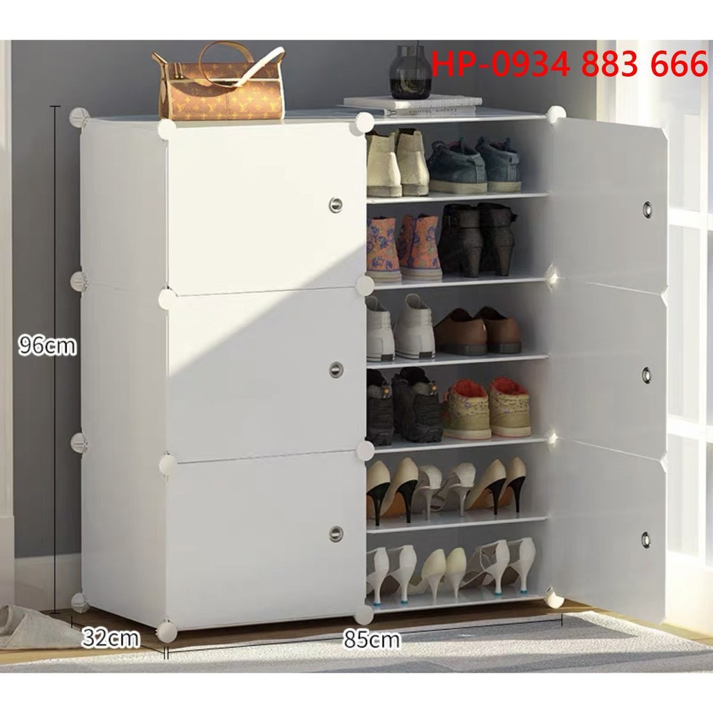 Tủ giày nhựa lắp ghép 12 ngăn đựng giày