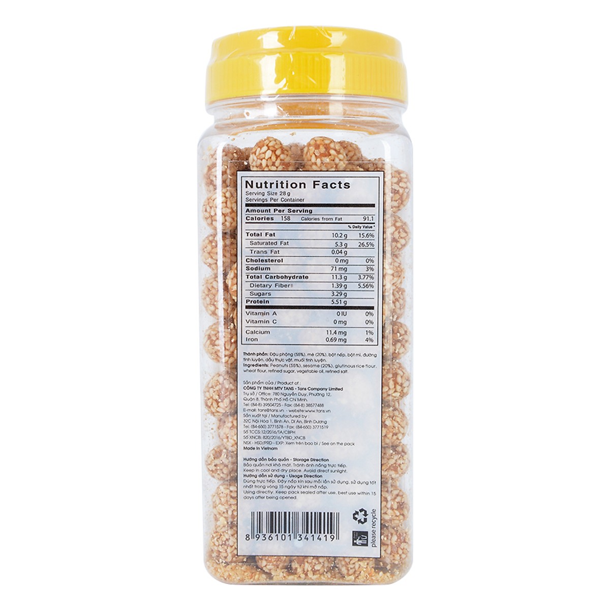 Combo 2 Đậu phộng Mè Tân Tân (240g/ hũ)