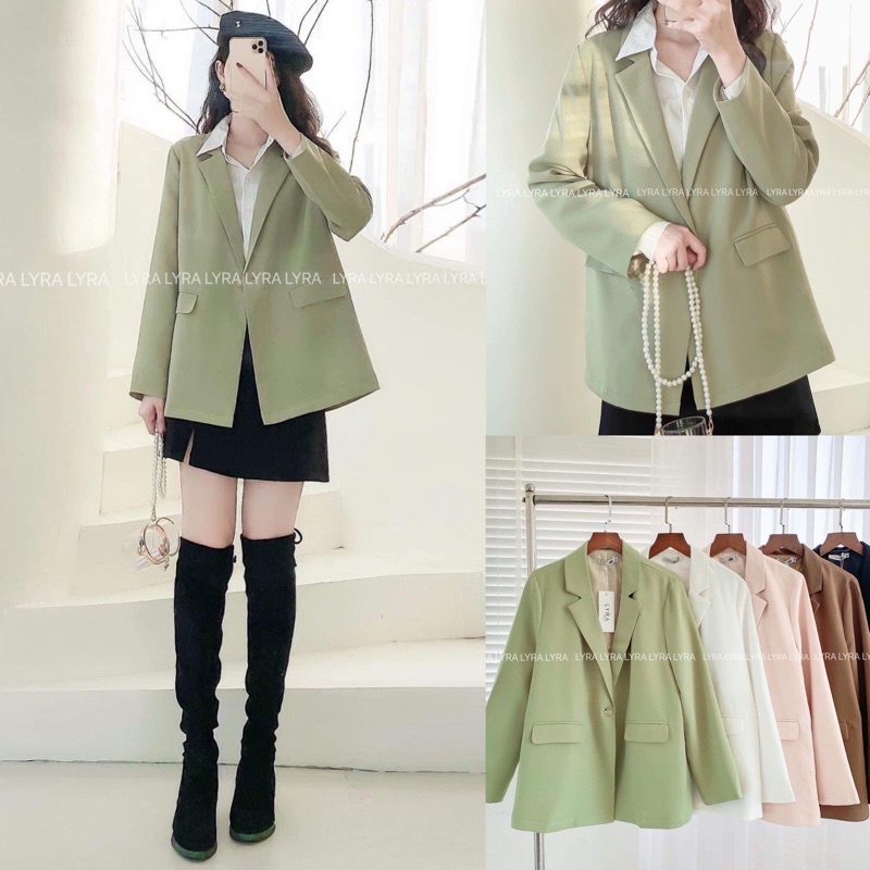 ÁO BLAZER MÀU XANH BƠ HOT HIT (hình thật shop chụp/sẵn)