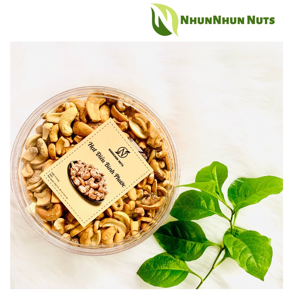 Hạt điều,hạt điều rang muối vỡ còn vỏ lụa hũ 500gr