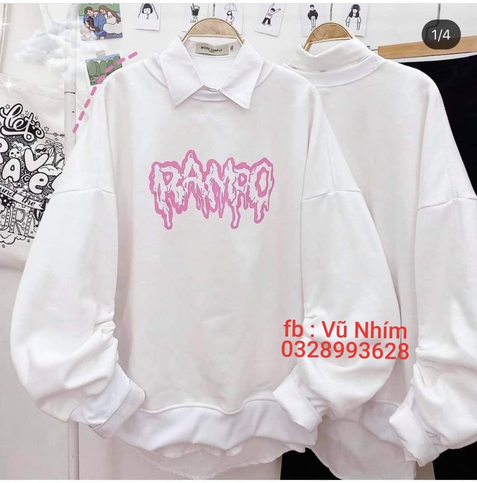 LAZ [ SWEATER ĐEP ]Áo nỉ sweater in chữ chảy mực (trọng lượng từ 40kg đến 65kg )