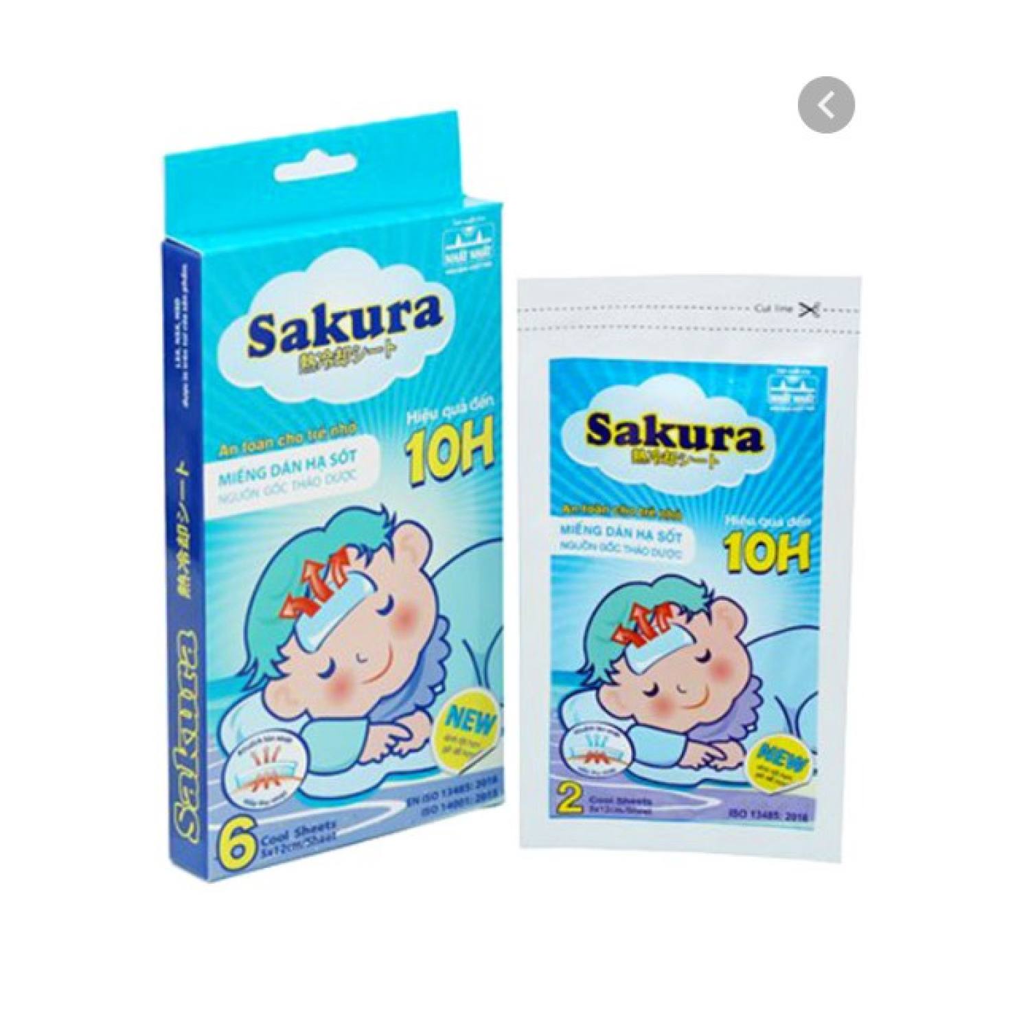 miếng dán hạ sốt sakura ƞhất ƞhất (Hộp 3 gói x 2 miếng)
