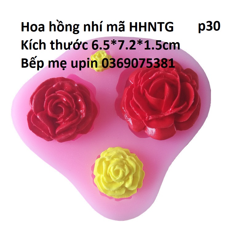 Khuôn silicon hoa hồng nhí mã HHNTG