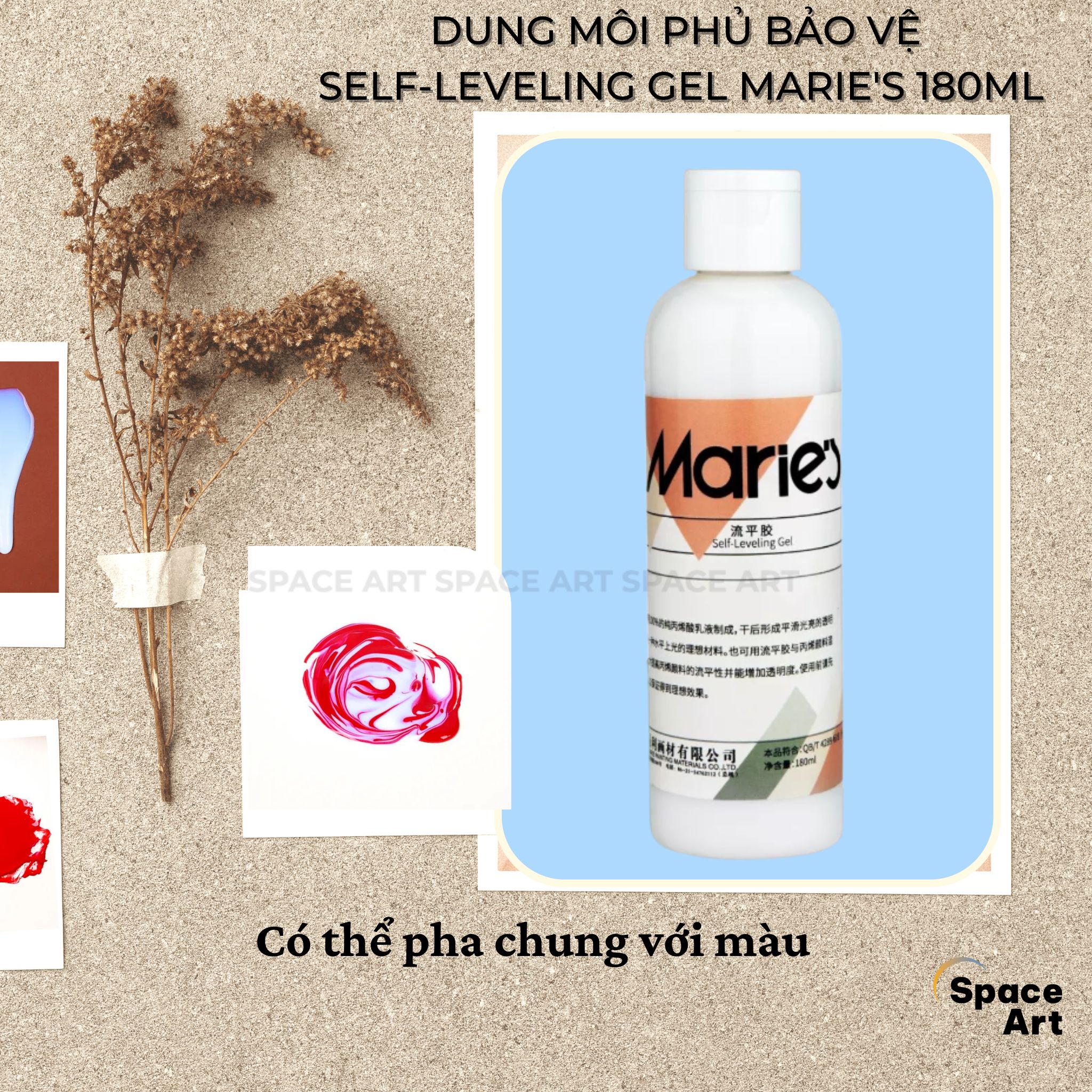 [Space Art Store][Chính hãng] Dung môi phủ bóng,làm chậm khô, pha màu acrylic MARIE'S 180ml