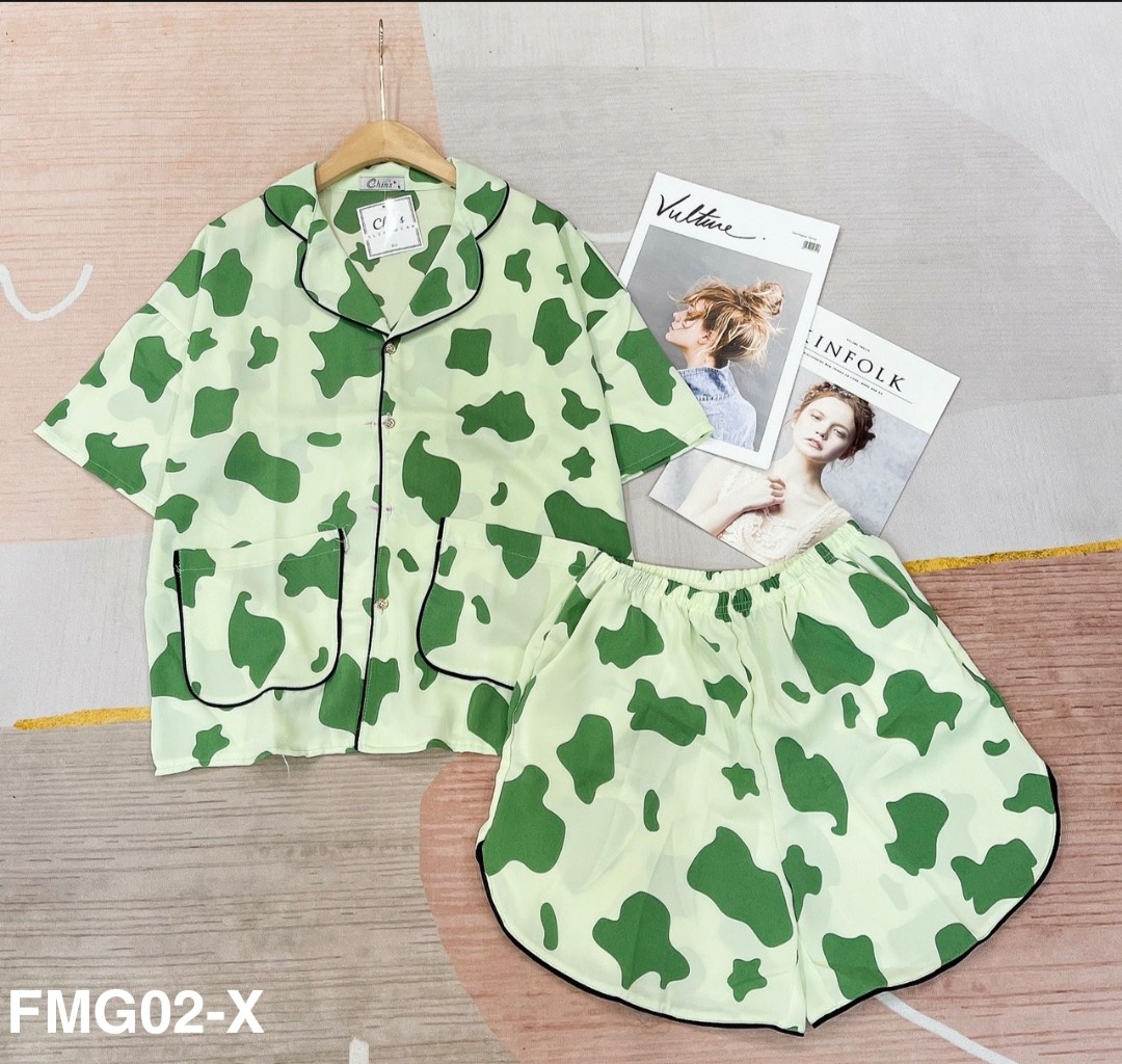Bộ ngủ Pijama cộc BÒ SỮA lụa Mango siêu mềm mát hot hit (nhiều mẫu)