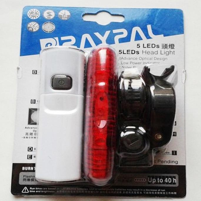 Bộ đèn pha và đèn hậu xe đạp RAYPAL (Trắng)