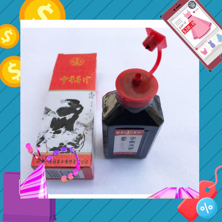 Mực Tàu thư pháp (màu đỏ) dung tích 100ml