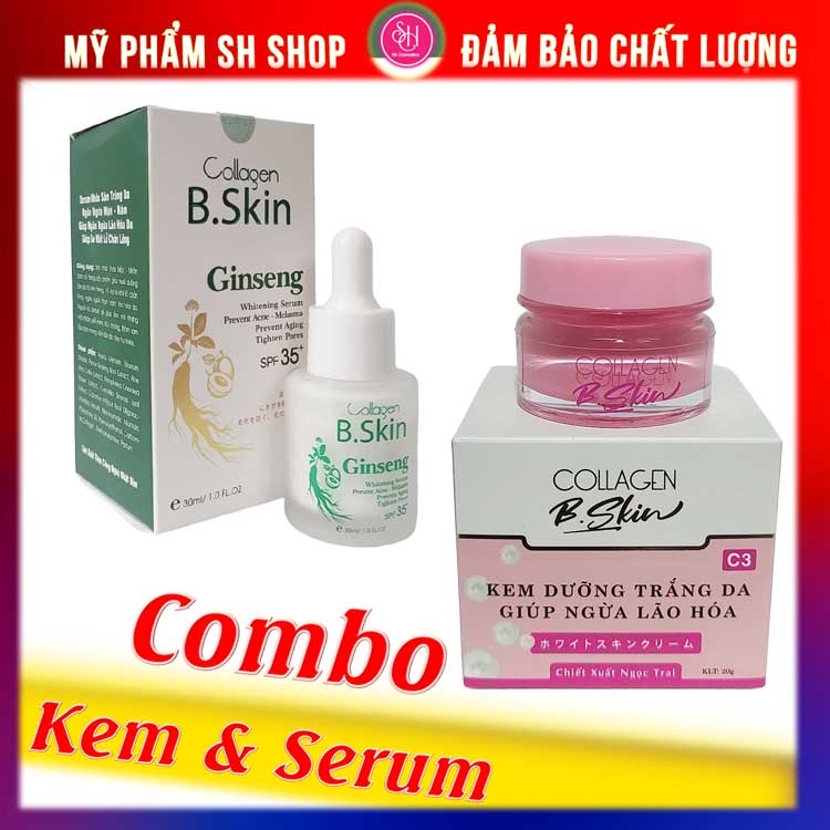 Kem dưỡng trắng da giữ ẩm ngừa nám lão hóa collagen B Skin Nhật 20g