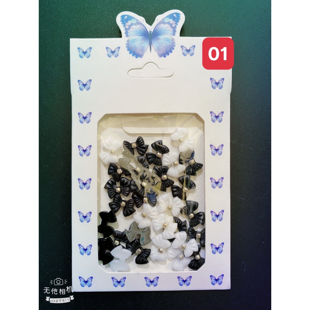 Set charm nơ chấm bi siêu đẹp.