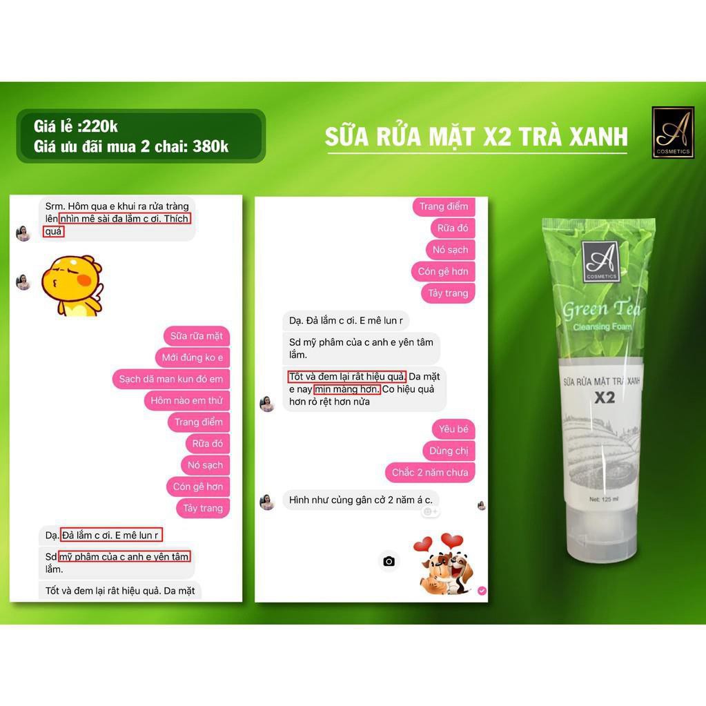Sửa rửa mặt trà xanh x2 a Cosmetics phương anh